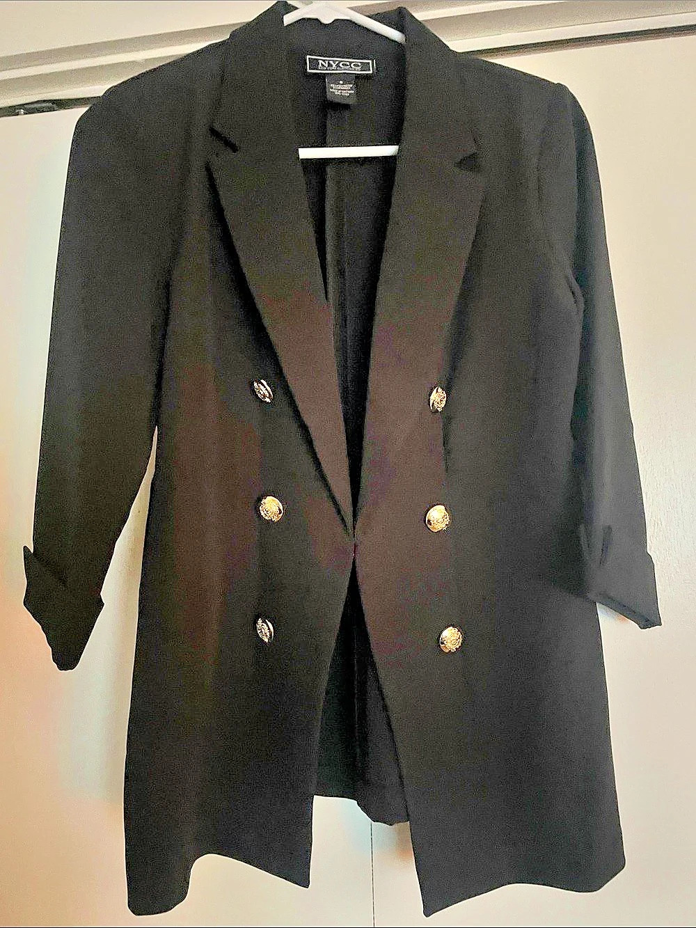 NYCC Double-Breasted Blazer in Black Size Small Like New